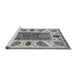 Sideview of Machine Washable Abstract Gray Modern Rug, wshabs3278gry