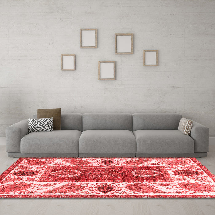 Modern Red Washable Rugs