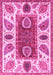 Machine Washable Abstract Pink Modern Rug, wshabs3278pnk