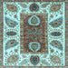 Square Abstract Light Blue Modern Rug, abs3278lblu