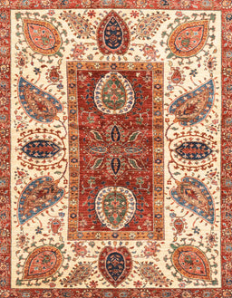 Abstract Red Modern Rug, abs3278