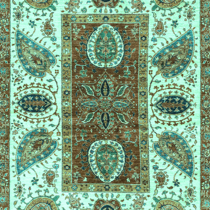 Machine Washable Abstract Turquoise Modern Area Rugs, wshabs3278turq
