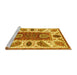 Sideview of Machine Washable Abstract Yellow Modern Rug, wshabs3278yw