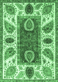 Abstract Emerald Green Modern Rug, abs3278emgrn