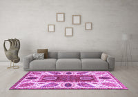 Machine Washable Abstract Purple Modern Rug, wshabs3278pur