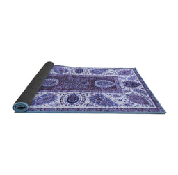 Sideview of Abstract Blue Modern Rug, abs3278blu