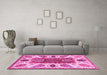 Machine Washable Abstract Pink Modern Rug in a Living Room, wshabs3278pnk