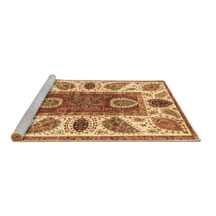 Sideview of Machine Washable Abstract Brown Modern Rug, wshabs3278brn