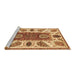 Sideview of Machine Washable Abstract Brown Modern Rug, wshabs3278brn