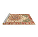 Sideview of Machine Washable Abstract Yellow Rug, wshabs3279