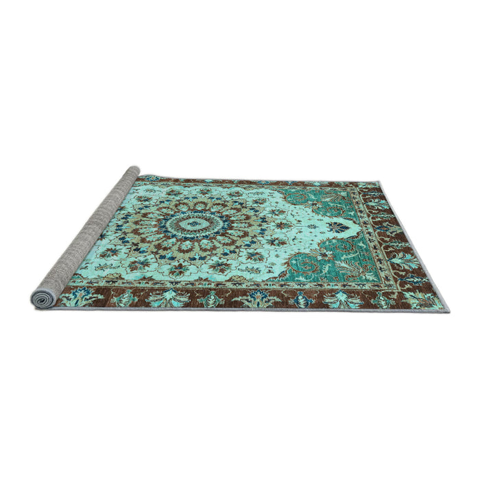 Sideview of Machine Washable Abstract Light Blue Modern Rug, wshabs3279lblu