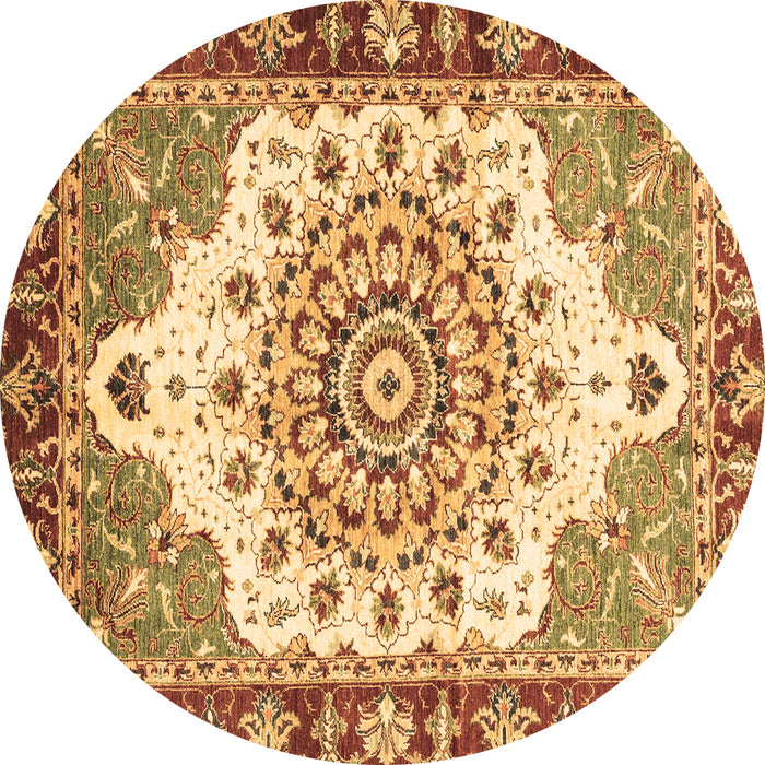 Round Machine Washable Abstract Brown Modern Rug, wshabs3279brn
