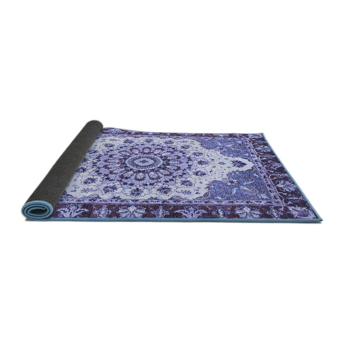 Sideview of Abstract Blue Modern Rug, abs3279blu