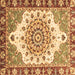 Square Abstract Brown Modern Rug, abs3279brn