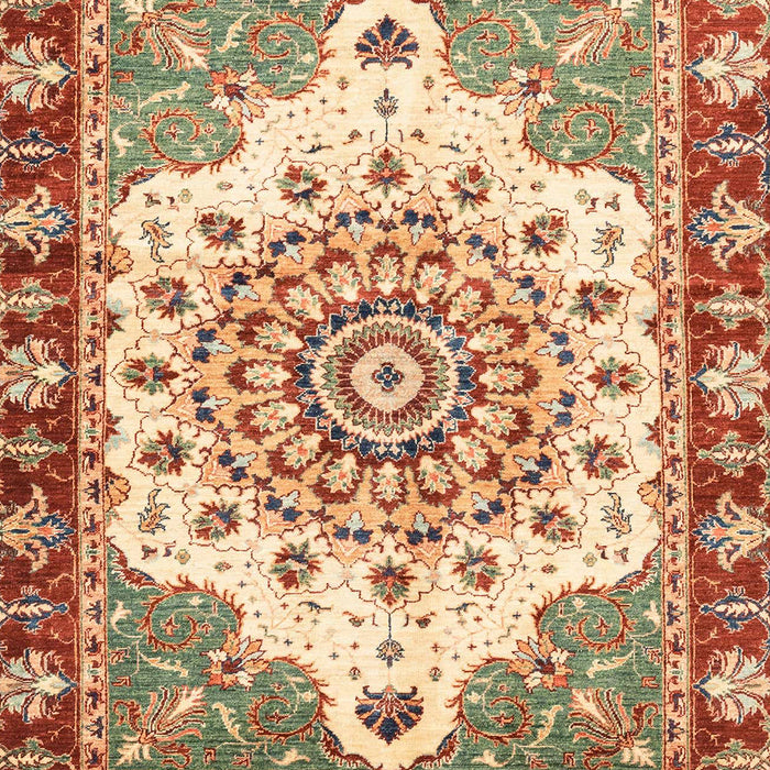 Machine Washable Abstract Yellow Rug, wshabs3279