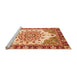 Sideview of Machine Washable Abstract Orange Modern Area Rugs, wshabs3279org