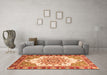 Machine Washable Abstract Orange Modern Area Rugs in a Living Room, wshabs3279org