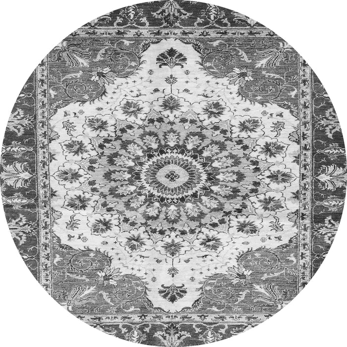 Round Machine Washable Abstract Gray Modern Rug, wshabs3279gry