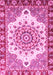 Machine Washable Abstract Pink Modern Rug, wshabs3279pnk