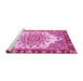 Sideview of Machine Washable Abstract Pink Modern Rug, wshabs3279pnk