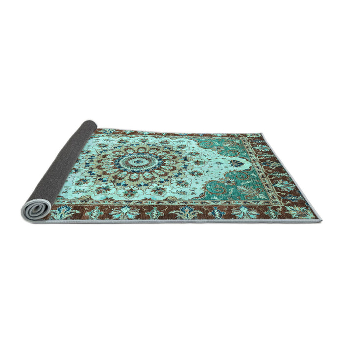 Sideview of Abstract Light Blue Modern Rug, abs3279lblu