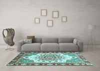 Machine Washable Abstract Light Blue Modern Rug, wshabs3279lblu