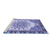 Sideview of Machine Washable Abstract Blue Modern Rug, wshabs3279blu