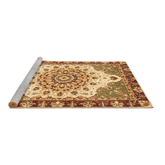 Sideview of Machine Washable Abstract Brown Modern Rug, wshabs3279brn