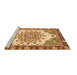 Sideview of Machine Washable Abstract Brown Modern Rug, wshabs3279brn