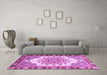 Machine Washable Abstract Purple Modern Area Rugs in a Living Room, wshabs3279pur