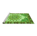 Sideview of Machine Washable Abstract Green Modern Area Rugs, wshabs3279grn