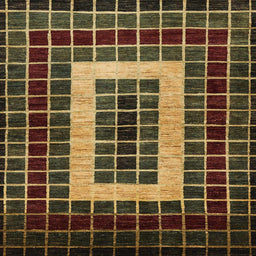 Square Abstract Red Modern Rug, abs327