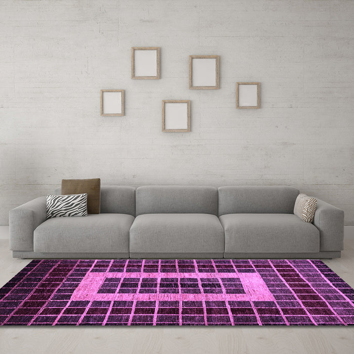 Machine Washable Abstract Purple Modern Area Rugs in a Living Room, wshabs327pur