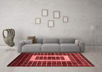 Machine Washable Abstract Red Modern Rug, wshabs327red