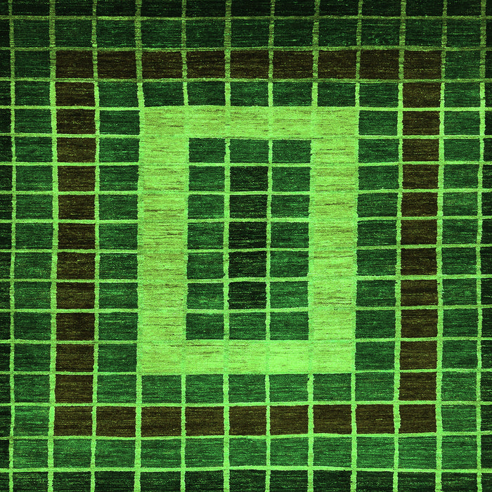 Square Abstract Green Modern Rug, abs327grn