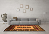 Machine Washable Abstract Orange Modern Rug, wshabs327org