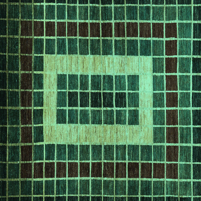 Square Machine Washable Abstract Turquoise Modern Area Rugs, wshabs327turq