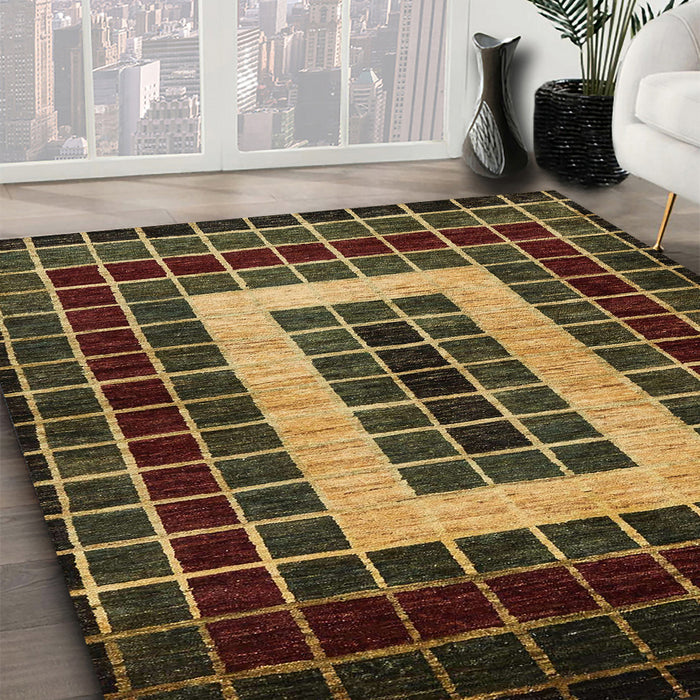 Machine Washable Abstract Night Red Rug in a Family Room, wshabs327