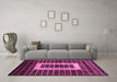 Machine Washable Abstract Pink Modern Rug in a Living Room, wshabs327pnk