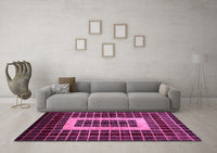 Machine Washable Abstract Pink Modern Rug, wshabs327pnk