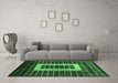 Machine Washable Abstract Emerald Green Modern Area Rugs in a Living Room,, wshabs327emgrn