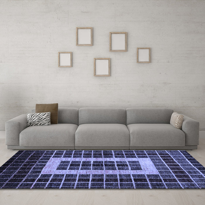 Machine Washable Abstract Blue Modern Rug in a Living Room, wshabs327blu