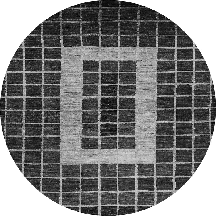 Round Machine Washable Abstract Gray Modern Rug, wshabs327gry