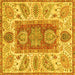 Square Abstract Yellow Modern Rug, abs3280yw