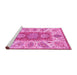 Sideview of Machine Washable Abstract Pink Modern Rug, wshabs3280pnk