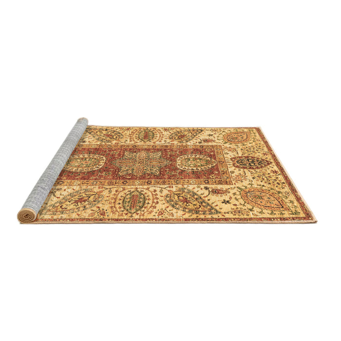 Sideview of Machine Washable Abstract Brown Modern Rug, wshabs3280brn