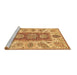 Sideview of Machine Washable Abstract Brown Modern Rug, wshabs3280brn