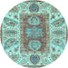 Round Machine Washable Abstract Light Blue Modern Rug, wshabs3280lblu