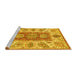 Sideview of Machine Washable Abstract Yellow Modern Rug, wshabs3280yw