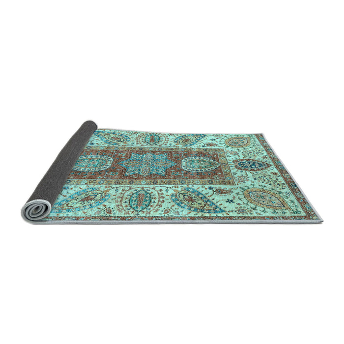 Sideview of Abstract Light Blue Modern Rug, abs3280lblu
